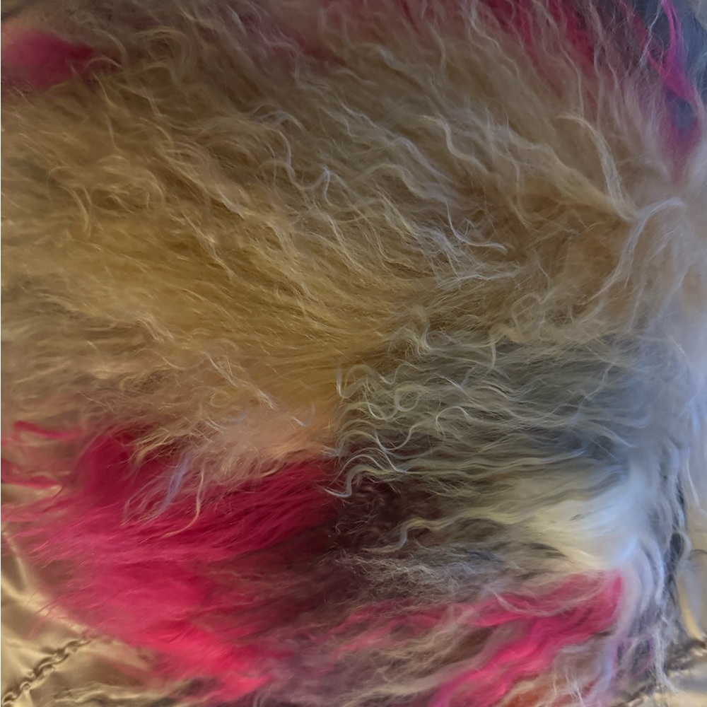 Multicolor Shearling Shoulder Bag - Picture 3 of 9
